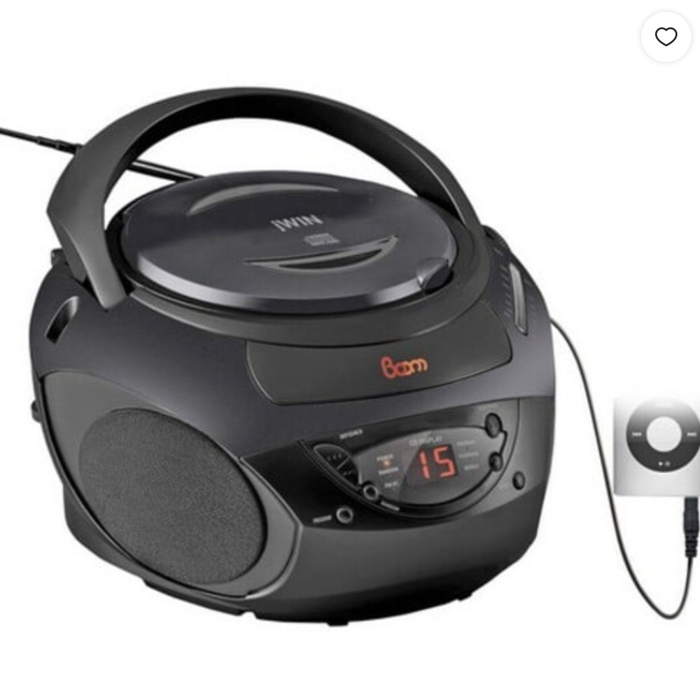 JWIN JXC424 BLK PORTABLE CD PLAYER RADIO AM/FM EXCELLENT USED CON